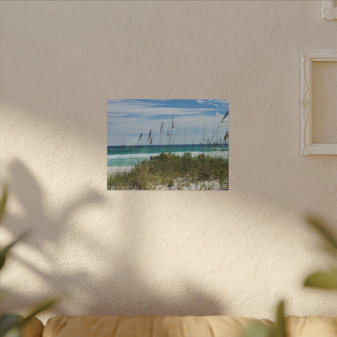 Coastal Dune Beach Canvas Print – Waves and Sea Oats Wall Art