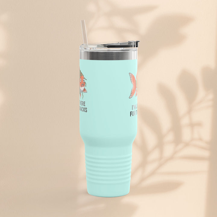 Funny Insulated Travel tumbler - 40oz, Snack Lover Gift, Fish Design Mug, Personalized Gifts for Him