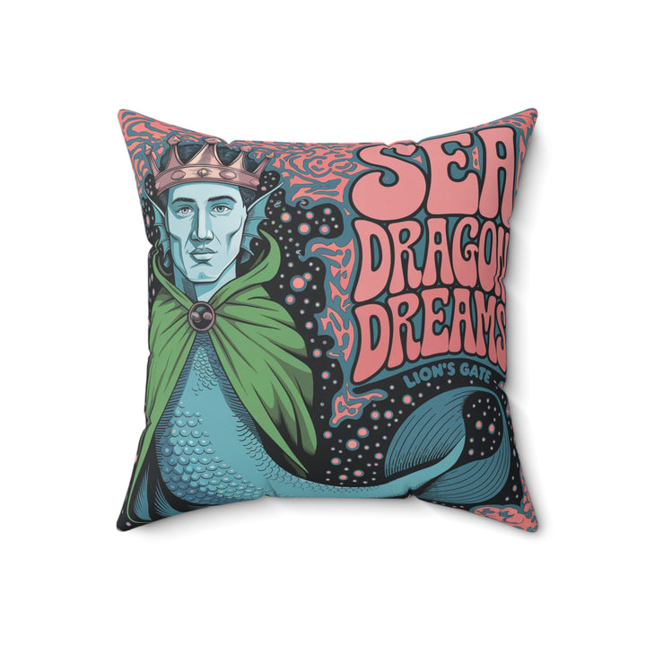 Faux Suede Square Pillow - Sea Dragon Dreams