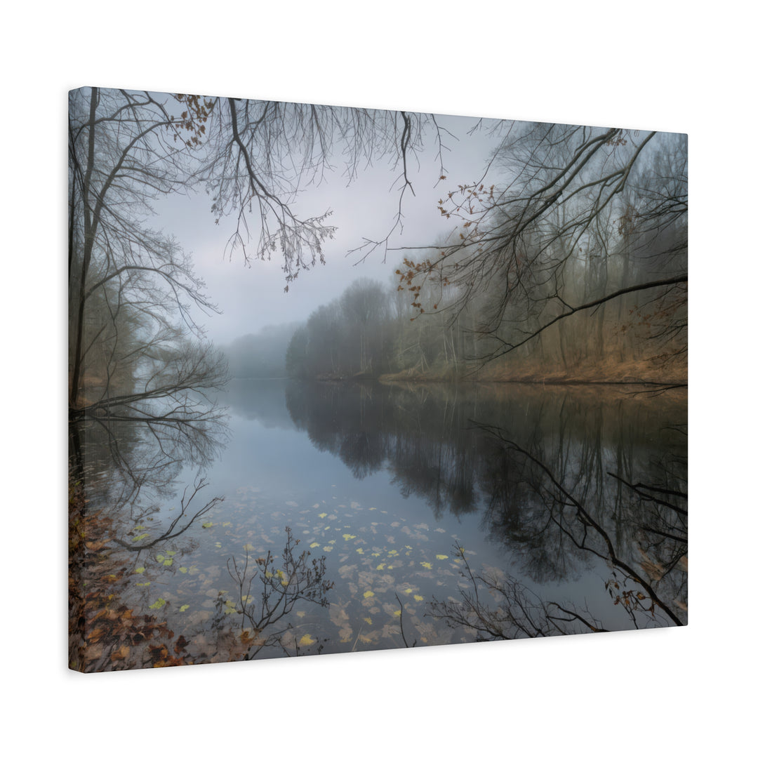 Foggy River Landscape Canvas Print – Nature Wall Art