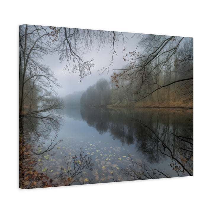 Foggy River Landscape Canvas Print – Nature Wall Art