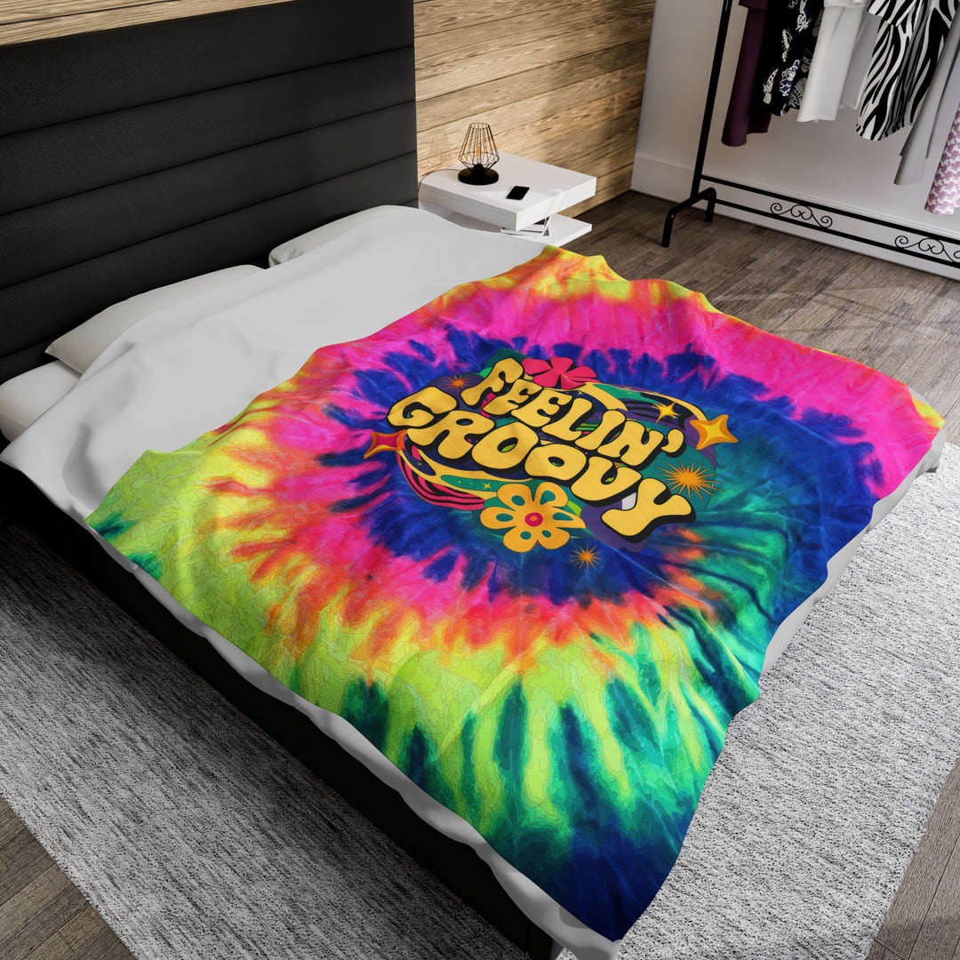 Velveteen Plush Blanket - Feeling Groovy