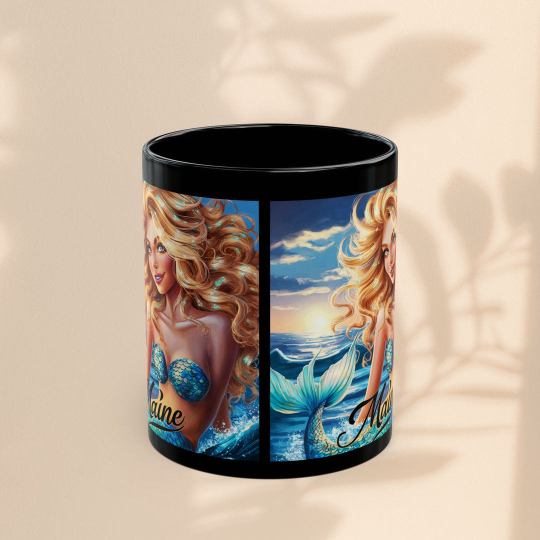 Black Mug (11oz, 15oz) - Maine Mermaid