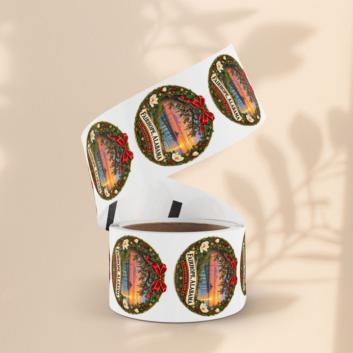 Fairhope Alabama Christmas Sticker Roll – Coastal Sunset Labels
