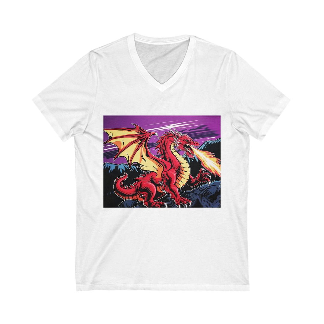 Unisex Jersey Short Sleeve V-Neck Tee - Conquering Dragon