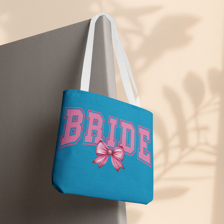 Bride Tote Bag with Bow | Bridal Shower Gift, Wedding Essentials, Bachelorette Party Accessory, Gift for Bridesmaids