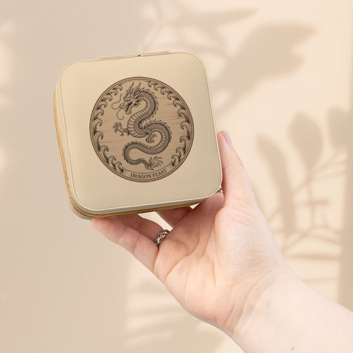 Dragon Jewelry Travel Case — Compact Pink Portable Organizer