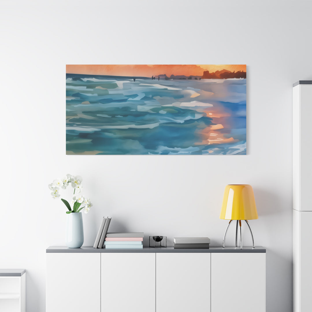 Coastal Sunset Canvas Art – Ocean and Beach Wall Décor