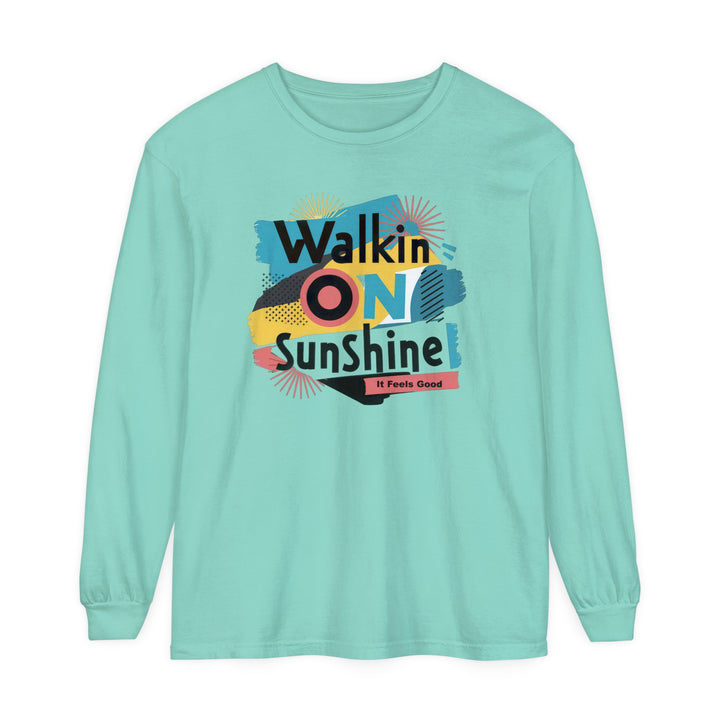 Unisex Garment-dyed Long Sleeve T-Shirt - Walking On Sunshine