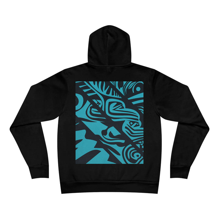 Unisex Sponge Fleece Pullover Hoodie - Blue Tribal