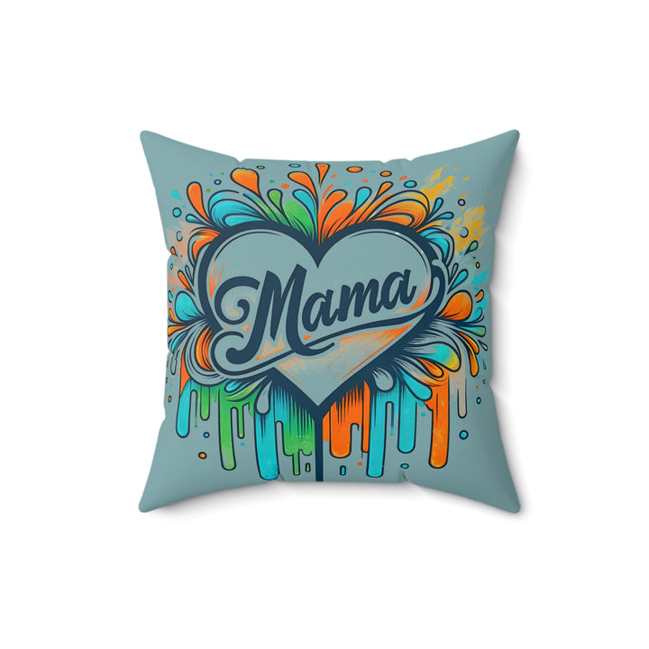 Colorful 'Mama' Spun Polyester Square Pillow - Perfect Gift for Mother's Day and Home Decor