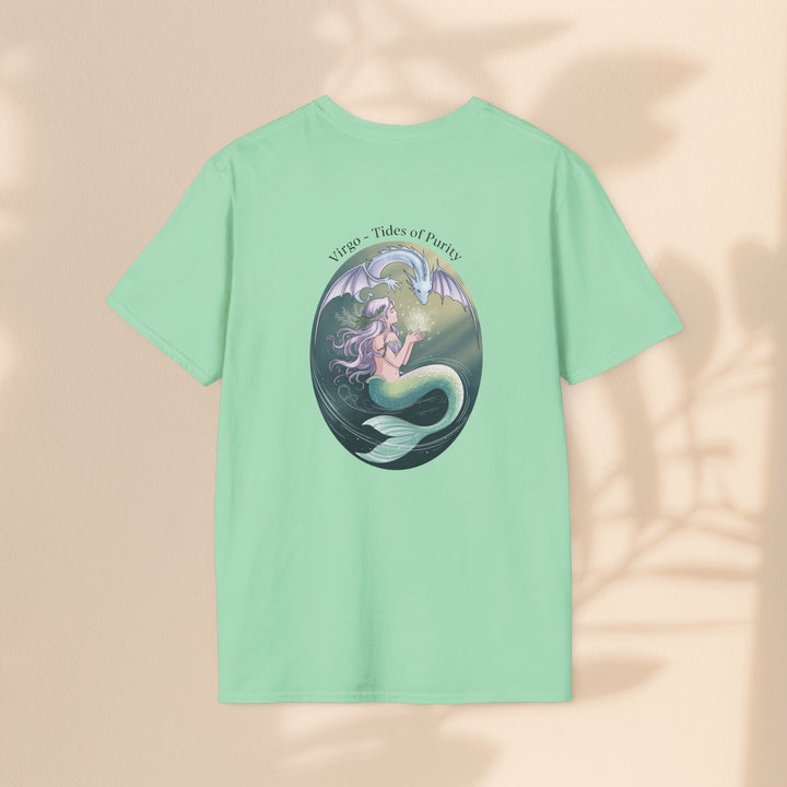 Mermaid Virgo T-Shirt, Ocean Art Tee, Summer Fashion, Gift for Beach Lovers, Sea Creature Apparel