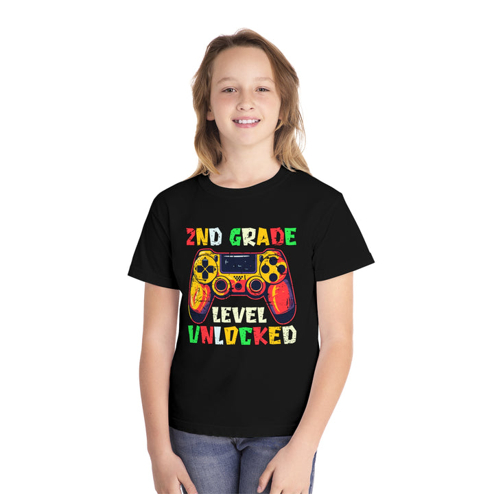 Gaming Graduation Youth Tee - 2nd Grade Level Unlocked, Kids Gamer Shirt, Back to School, Birthday Gift, Fun Playwear, Video Game Apparel