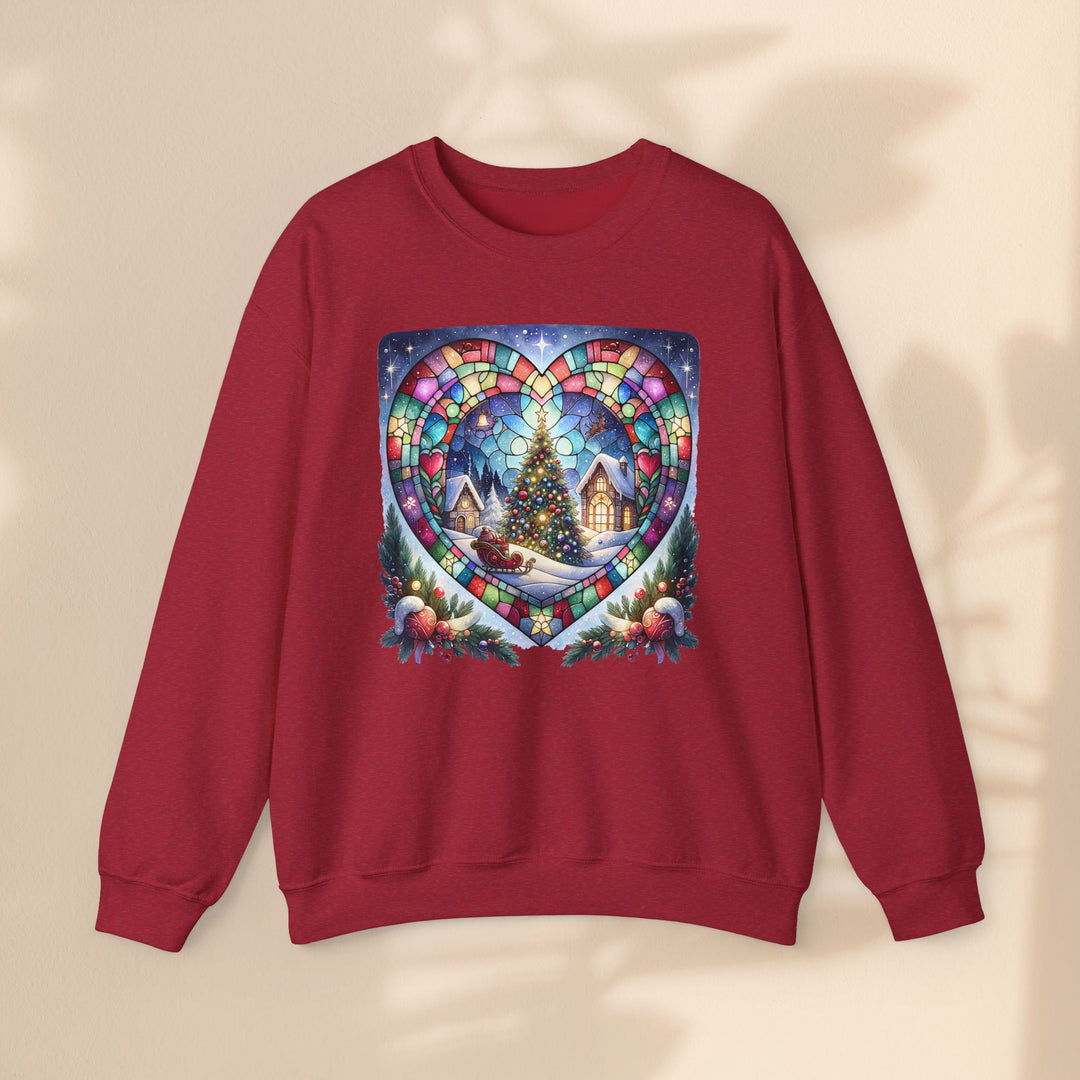 Unisex Heavy Blend™ Crewneck Sweatshirt - Christmas Tree Heart