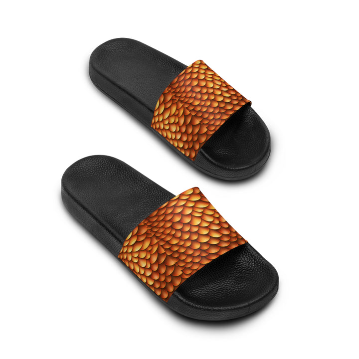 Men's Slide Sandals - Golden Dragon Scales