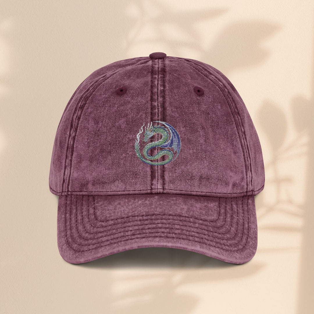 Vintage Embroidered Dragon Cap, Retro Baseball Hat, Gift for Her, Boho Accessories, Festival Wear, Casual Outfit