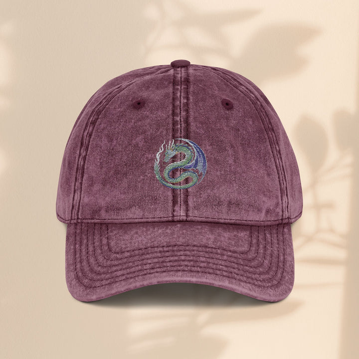 Vintage Embroidered Dragon Cap, Retro Baseball Hat, Gift for Her, Boho Accessories, Festival Wear, Casual Outfit