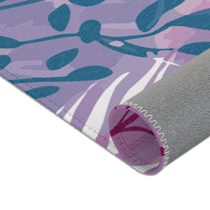 Boho Chic Area Rug - Purple Seaweed Home Decor Mat for Living Room