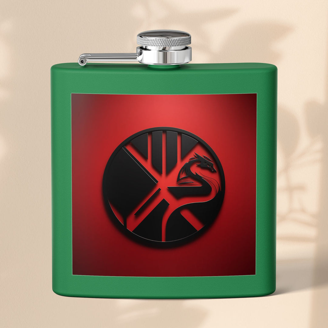 Cool Dragon Design Stainless Steel Flask - 6oz Drinkware for Adventurers