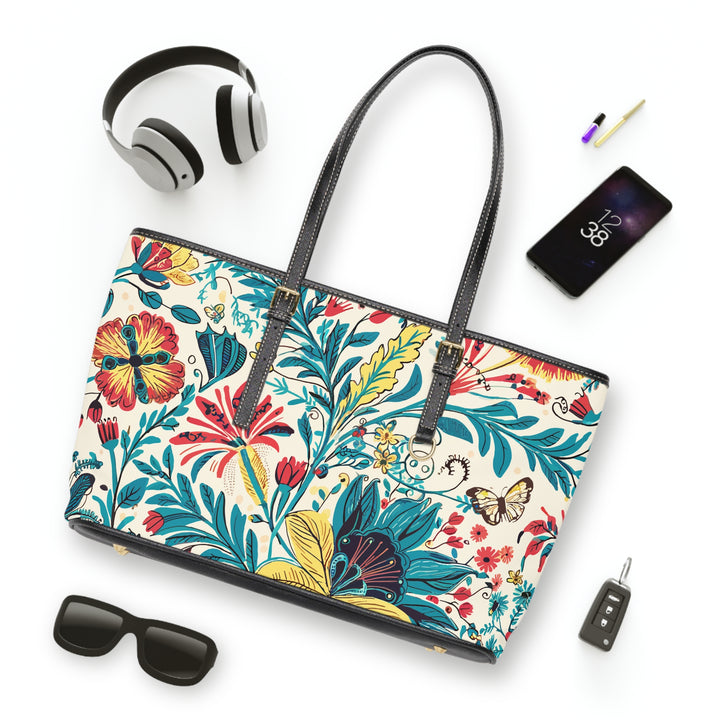 PU Leather Shoulder Bag - Summer Flowers