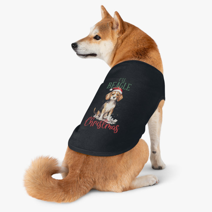Festive Beagle Pet Tank Top - Holiday Dog Apparel - I'm Beagle for Christmas