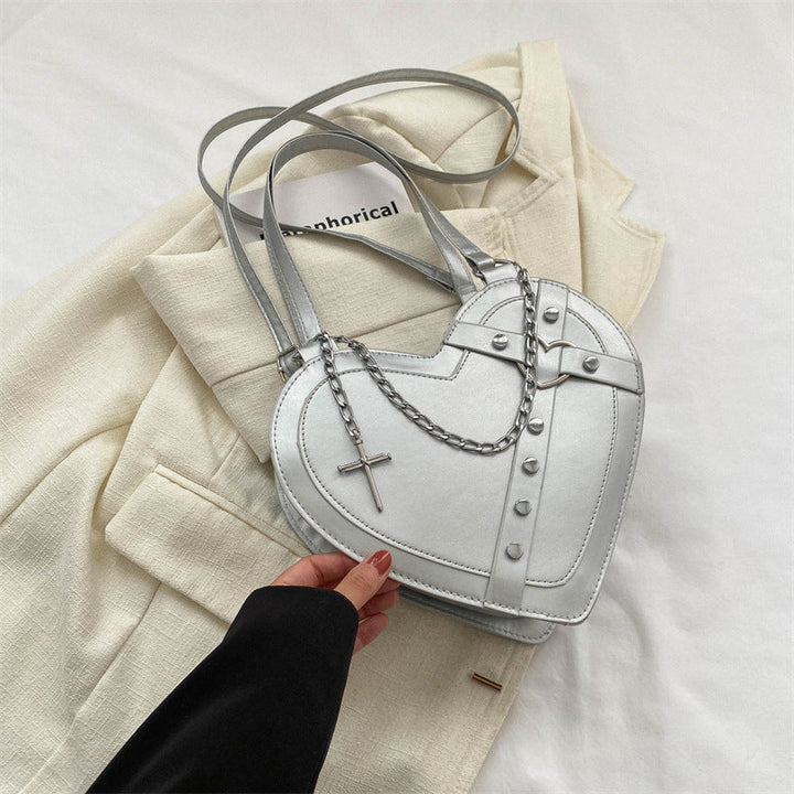 Korean-Style Heart-Shaped Crossbody Bag