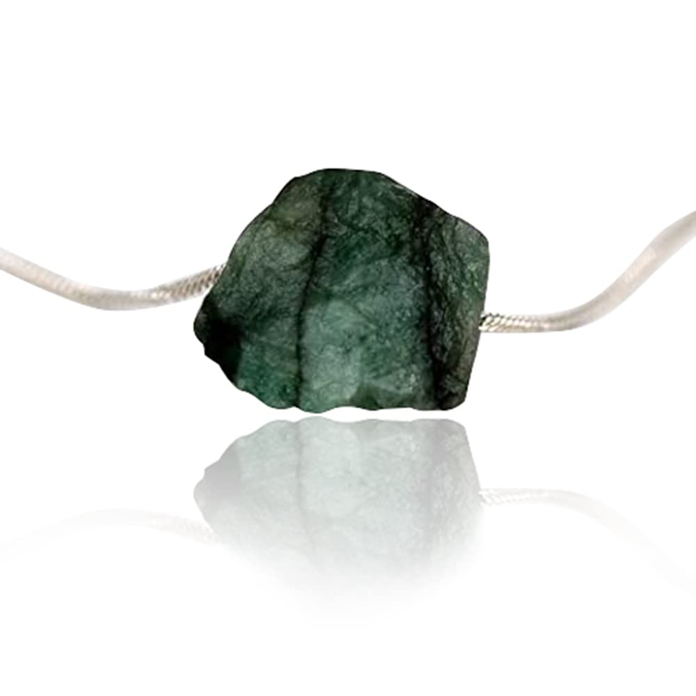 Raw Emerald Necklace – Natural May Birthstone Jewelry