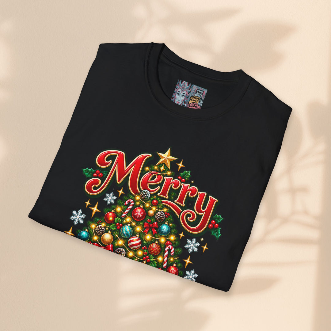 Merry & Bright Christmas T-Shirt – Festive Holiday Graphic Tee