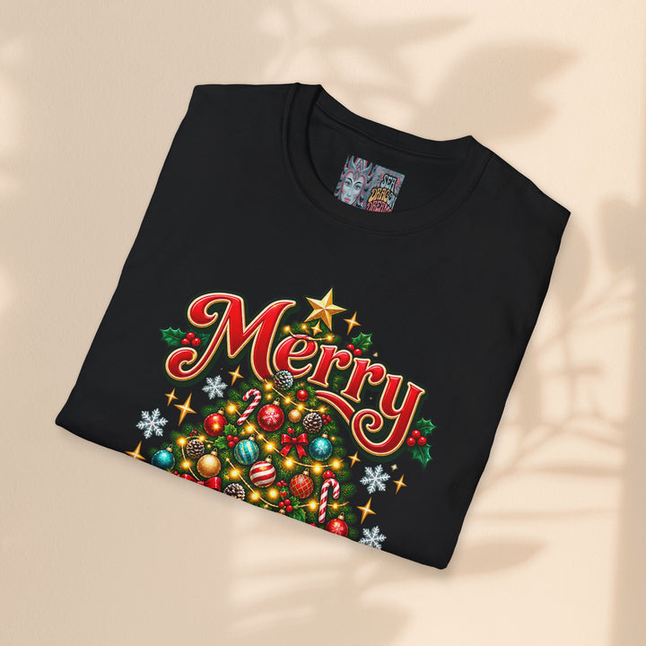 Merry & Bright Christmas T-Shirt – Festive Holiday Graphic Tee