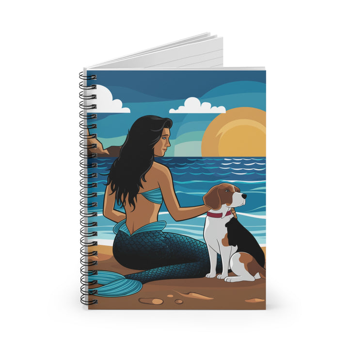 Spiral Notebook - Ruled Line - Mermaid and Beagle