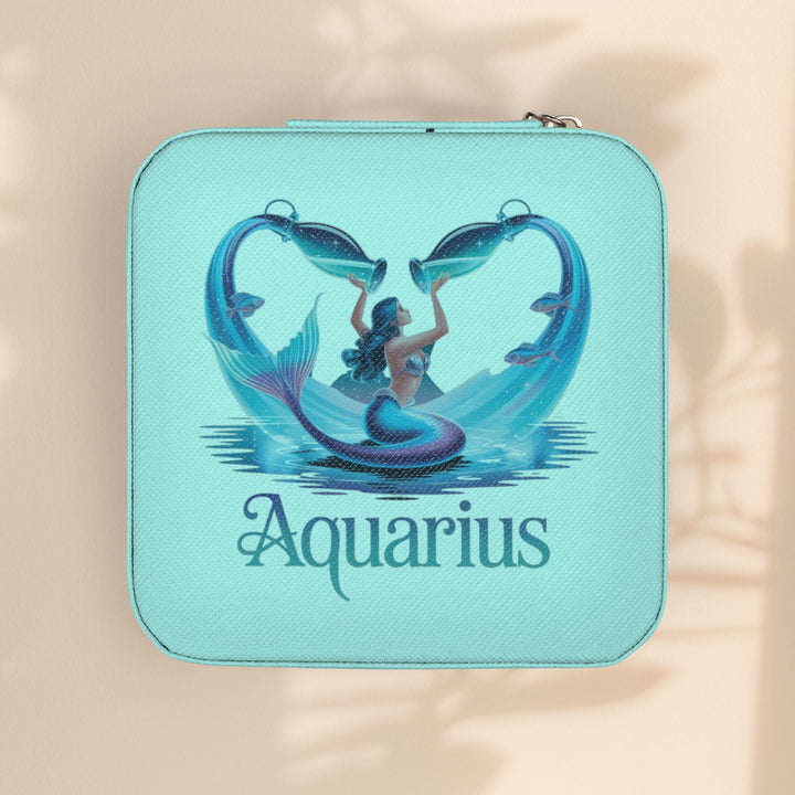 Aquarius Jewelry Travel Case — Compact Zodiac Travel Jewelry Organizer