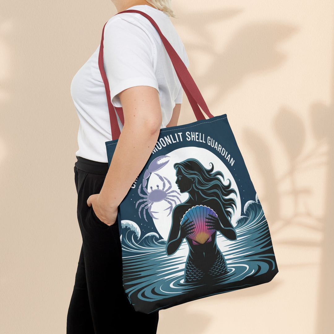 Zodiac Cancer Tote, Astrology-Inspired Tote Bag, Zodiac Gift, Cancer Moonlit Shell Guardian, Eco-Friendly Bag, Gift for Her
