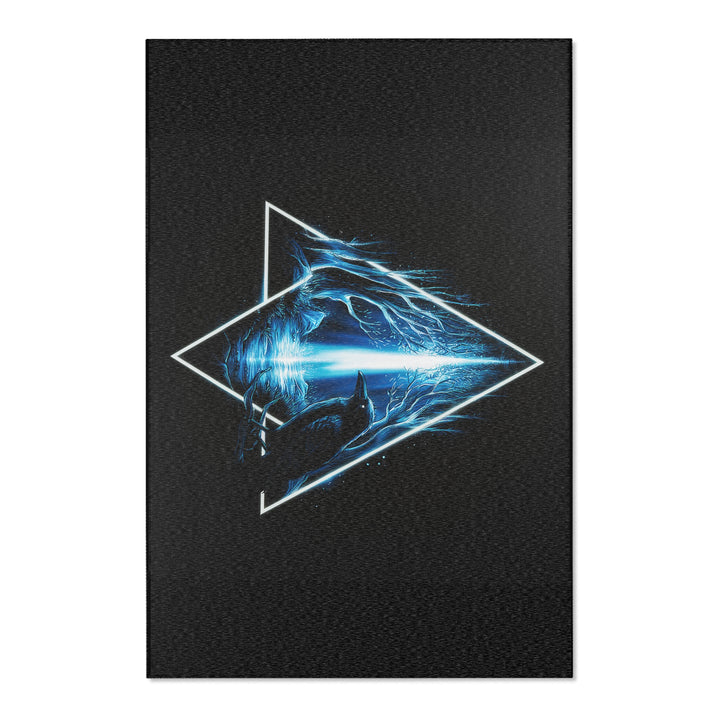 Mystical Wolf Area Rug, Modern Boho Floor Decor