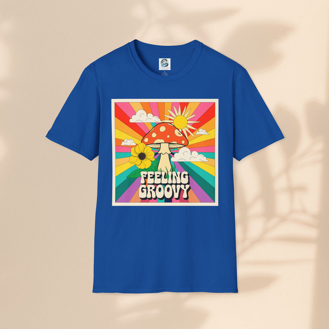 Feeling Groovy Unisex T-Shirt - Retro Mushroom Design