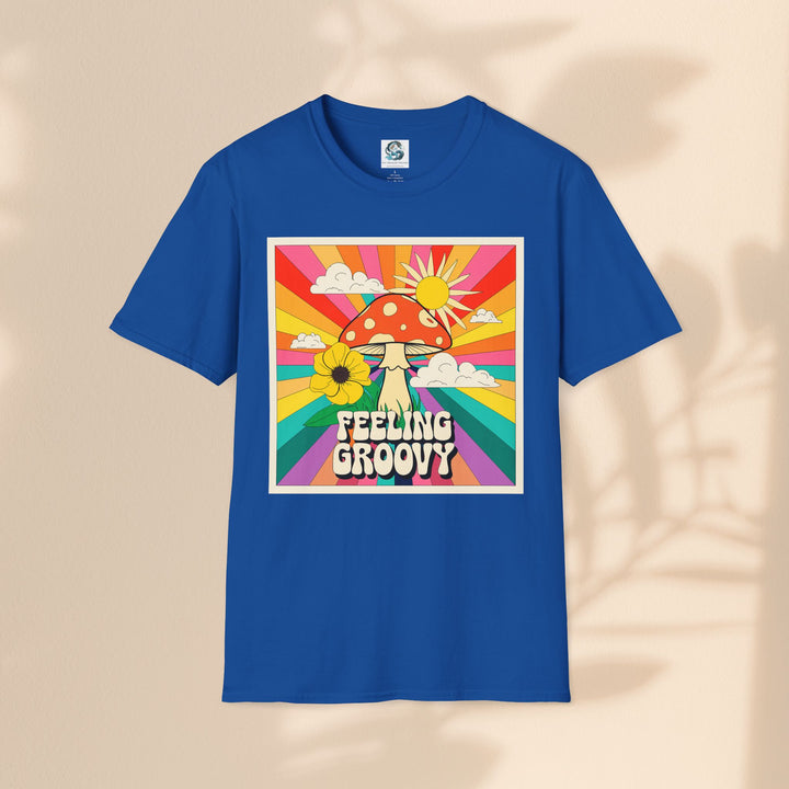 Feeling Groovy Unisex T-Shirt - Retro Mushroom Design