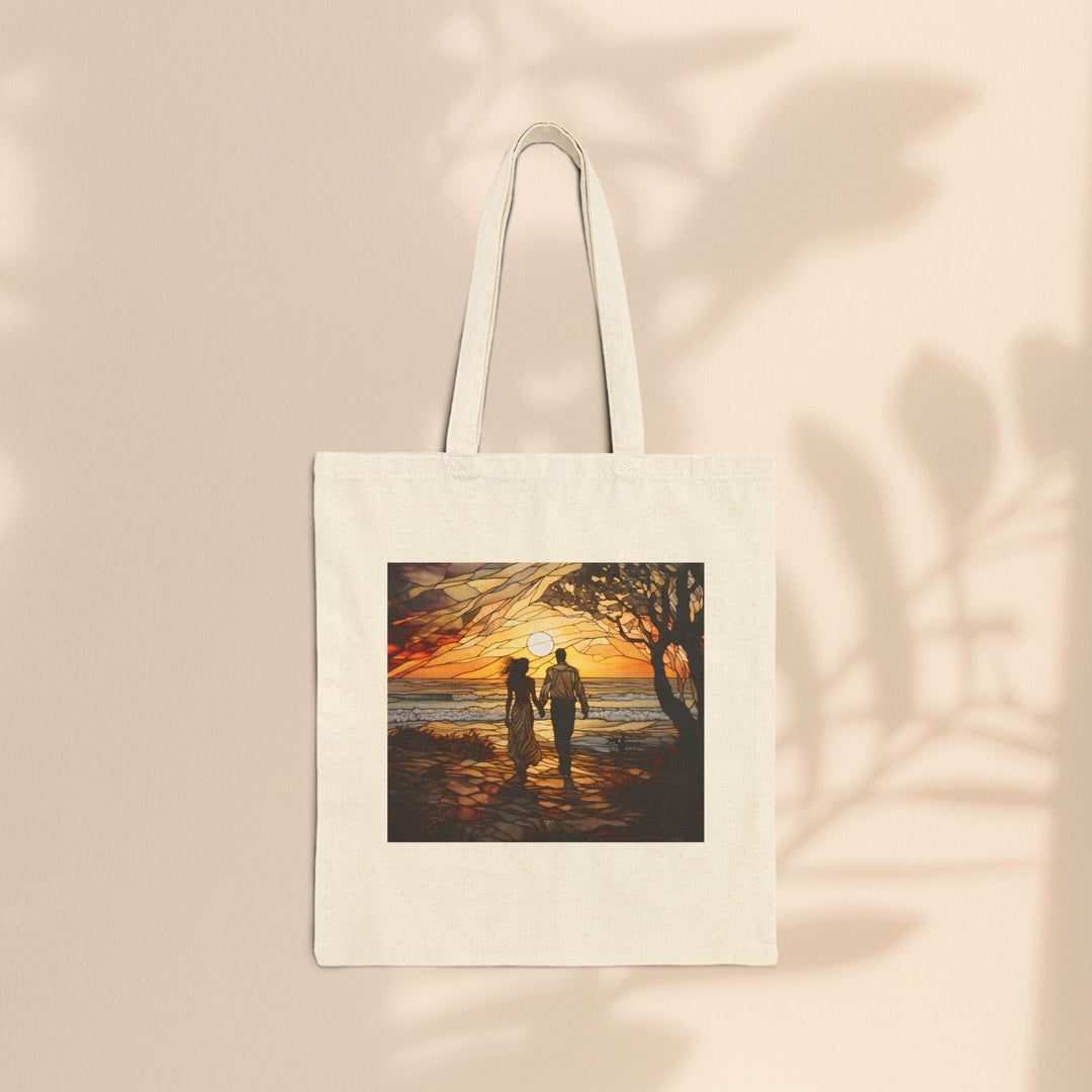 Cotton Canvas Tote Bag - Sunset Lovers