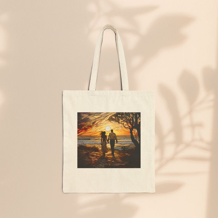 Cotton Canvas Tote Bag - Sunset Lovers