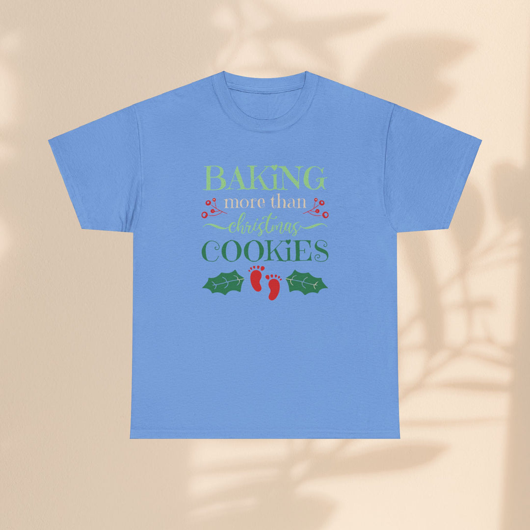 Unisex Heavy Cotton Tee - Baking More Than Christmas Cookies Pregnancy T-Shirt