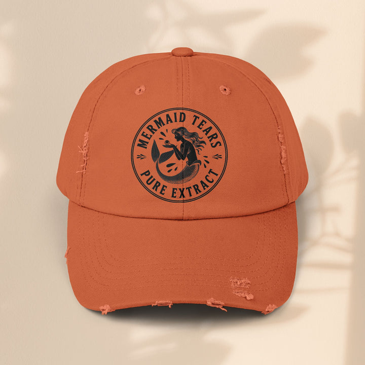 Mermaid Tears Distressed Cap – Trendy Casual Hat & Summer Beach Accessory