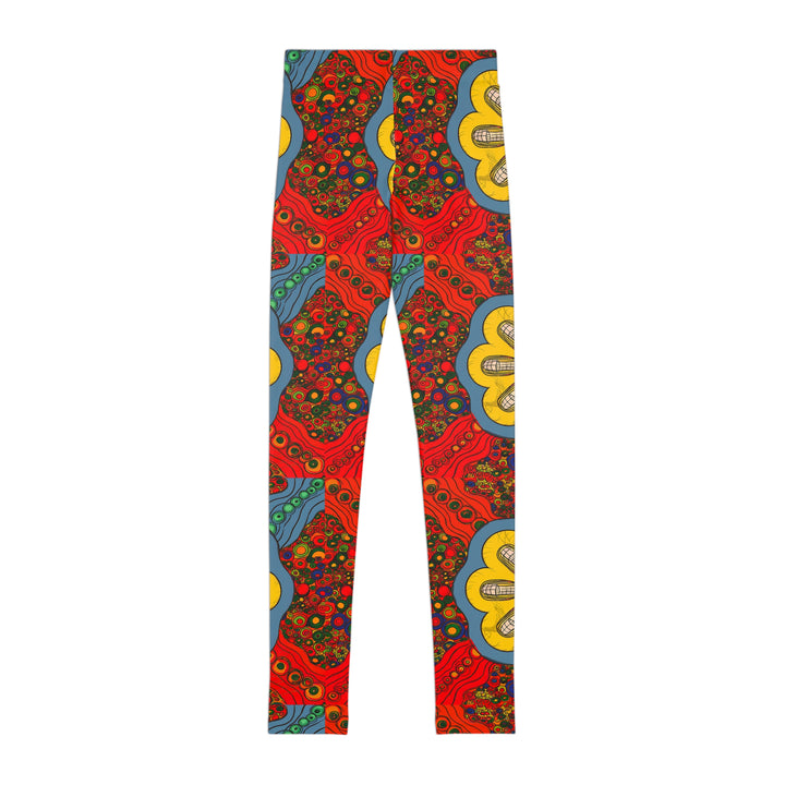 Vibrant Floral Youth Leggings | Colorful Pattern for Active Kids