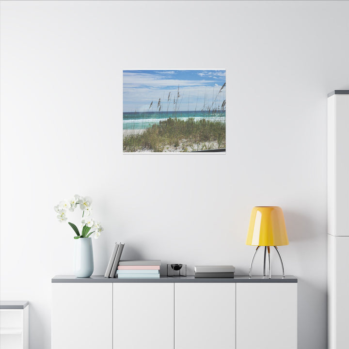 Coastal Dune Beach Canvas Print – Waves and Sea Oats Wall Art