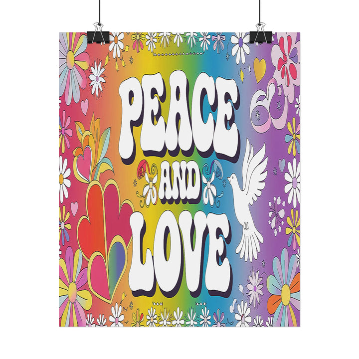 Peace and Love Rolled Posters - Colorful Floral Wall Art for Peaceful Decor