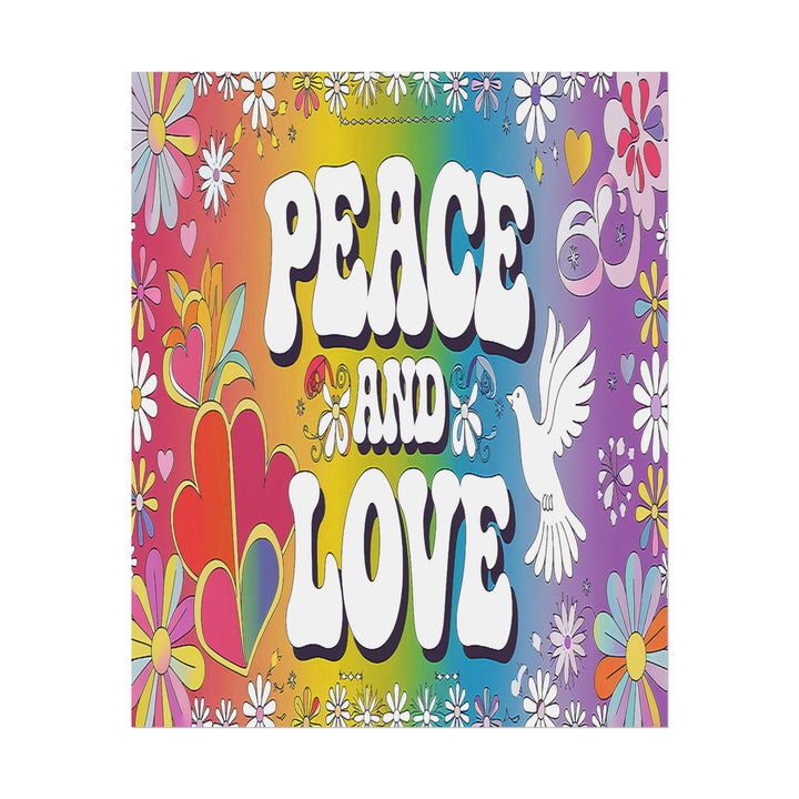 Peace and Love Rolled Posters - Colorful Floral Wall Art for Peaceful Decor