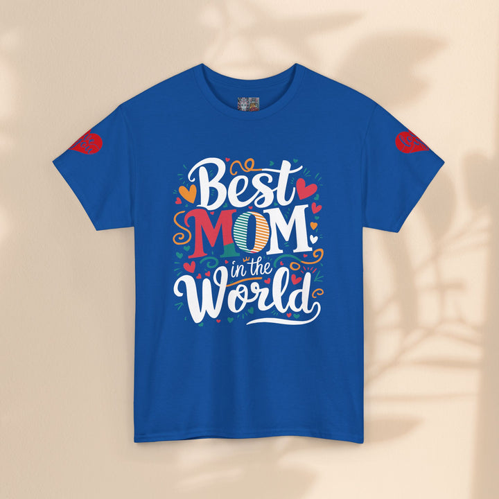 Colorful Unisex Heavy Cotton Tee - Best Mom In The World for Mother's Day gift