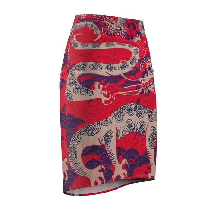 Women's Pencil Skirt - Chinese Dragon