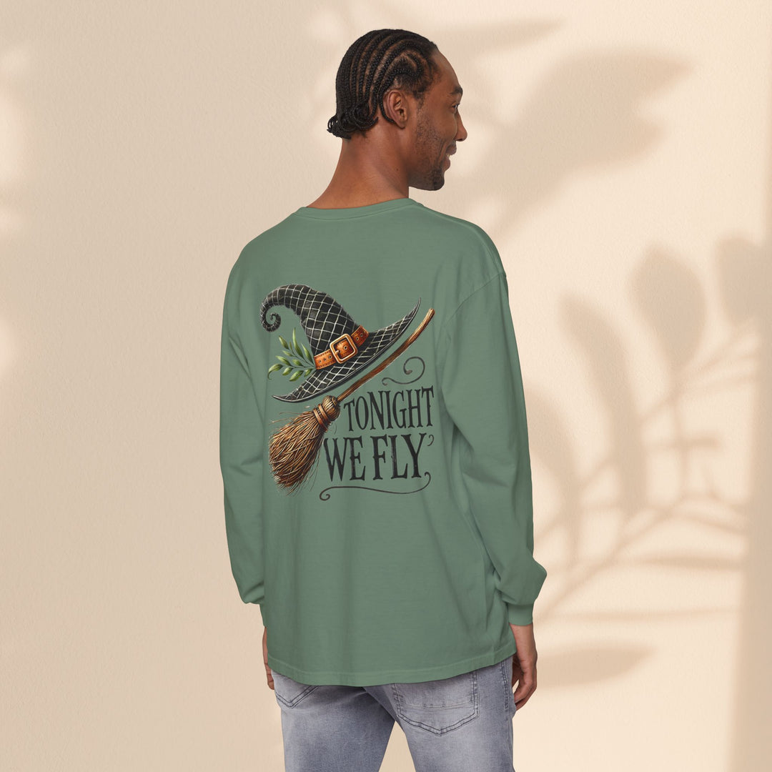Tonight We Fly - Whimsical Witch Halloween Long Sleeve T-Shirt