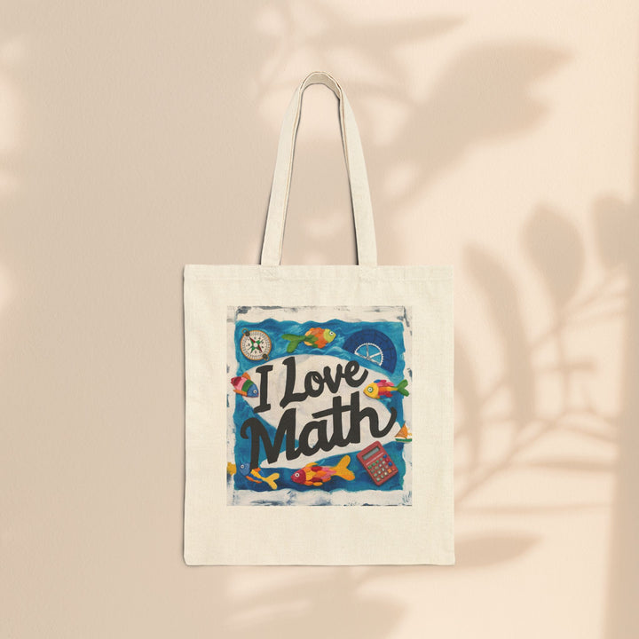 Cotton Canvas Tote Bag - I Love Math