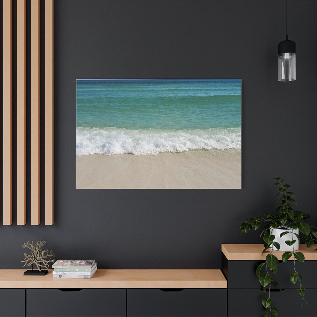 Beach Waves Matte Canvas Print – 1.25-Inch Stretched Seascape