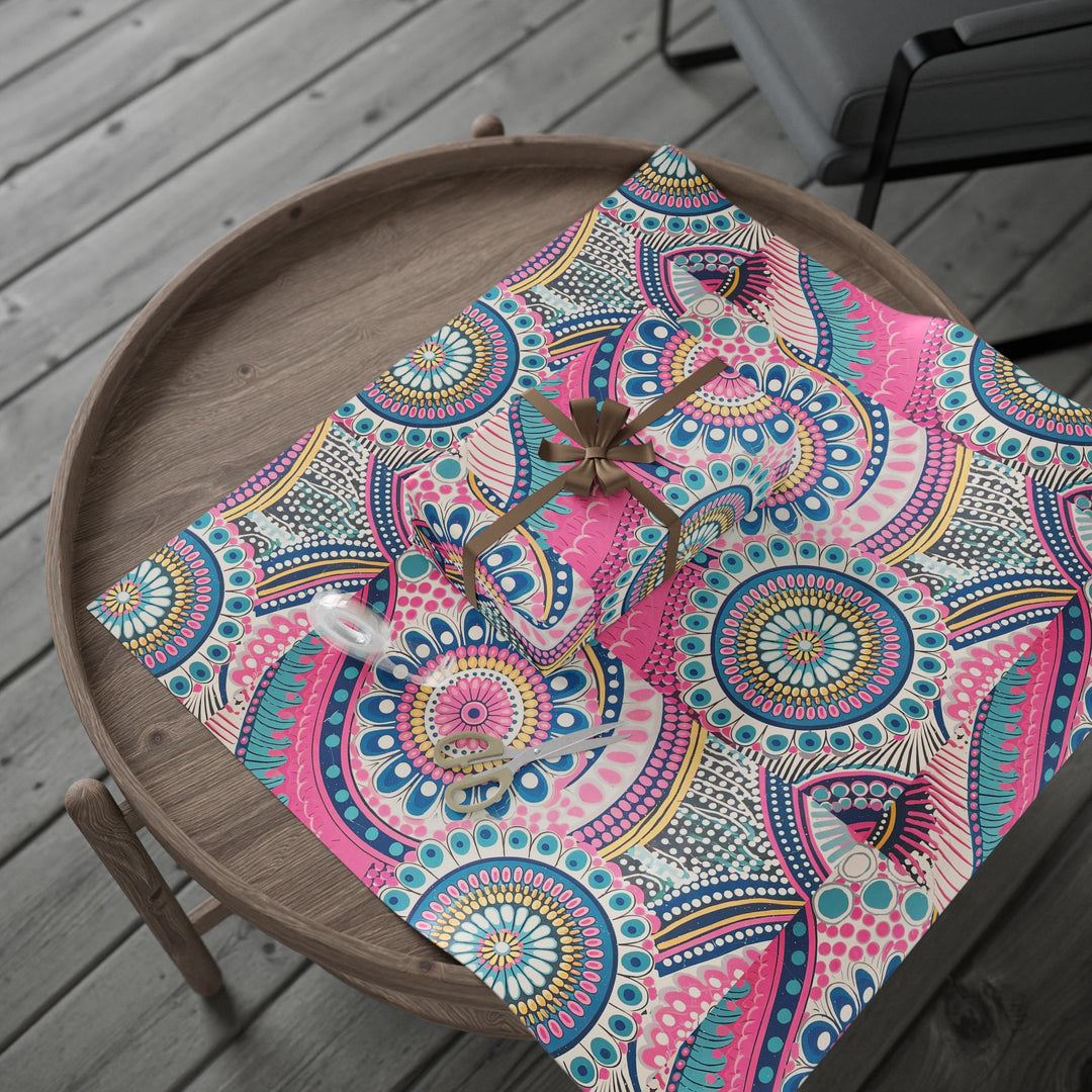 Vibrant Bohemian Wrapping Paper, Colorful Gift Wrap, Party Supplies, Eco-Friendly Wrapping, Unique Gift Presentation