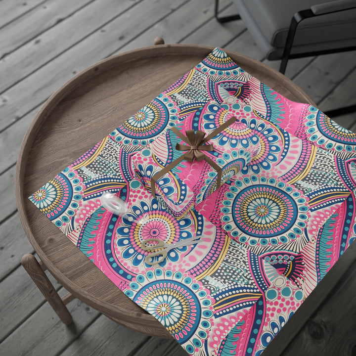 Vibrant Bohemian Wrapping Paper, Colorful Gift Wrap, Party Supplies, Eco-Friendly Wrapping, Unique Gift Presentation